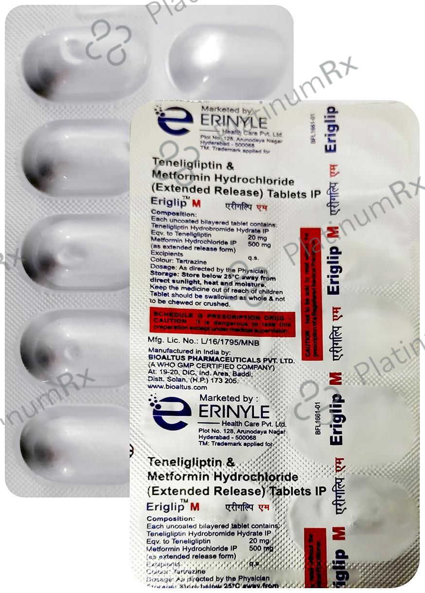 Eriglip M 500/20mg Tablet 10s