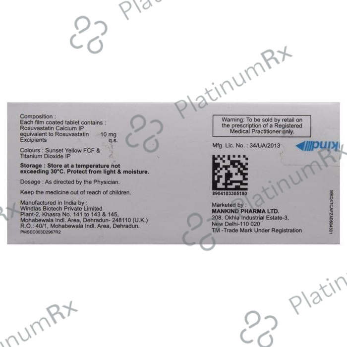 Lipirose 10mg Tablet 10s