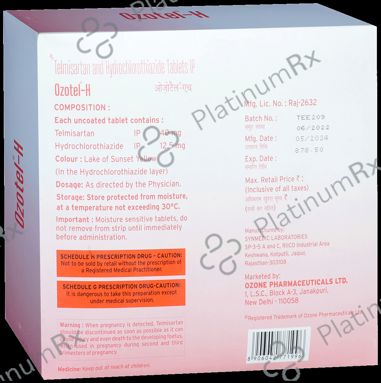 Ozotel H 40/12.5mg Tablet 30s