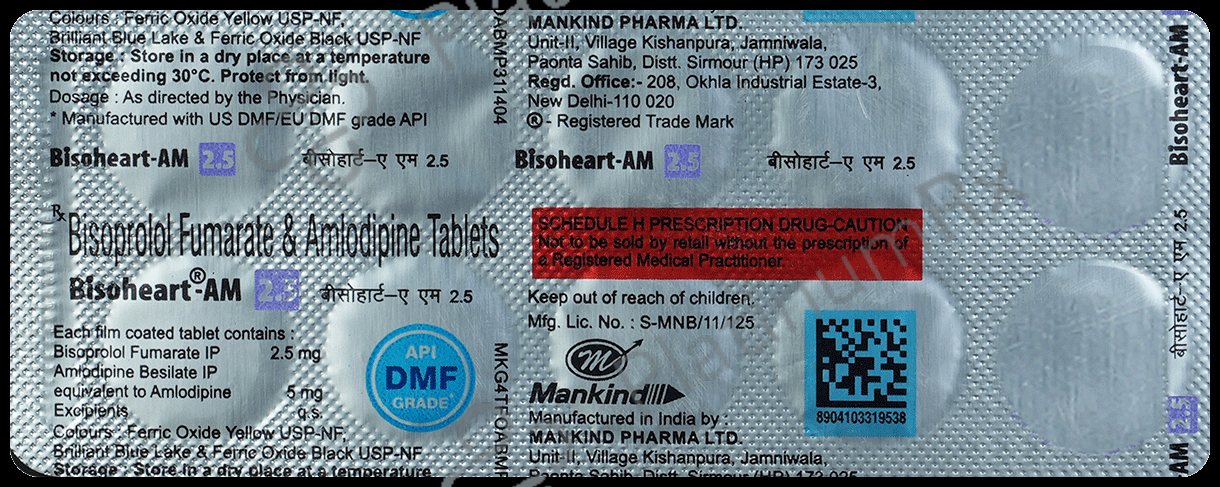 Bisoheart AM 2.5 5/2.5mg Tablet 10s