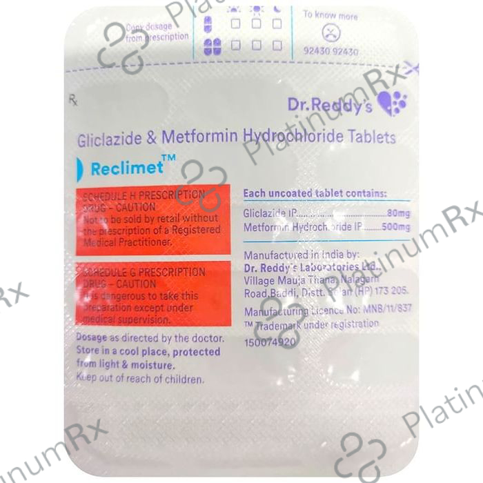 Reclimet 80/500mg Tablet 15s