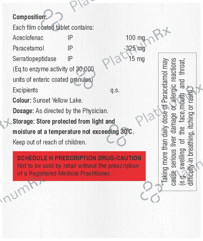 Zubomol SP 100mg/325mg/15mg Tablet