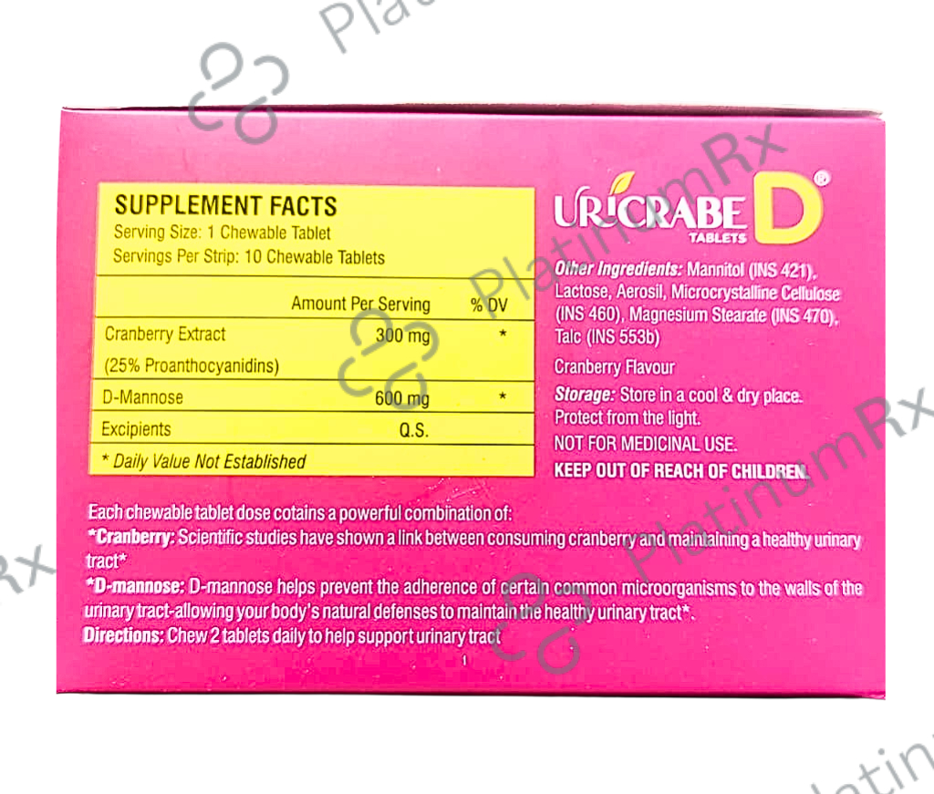 Uricrabe D Cranberry Extract D mannose Tablet 10s