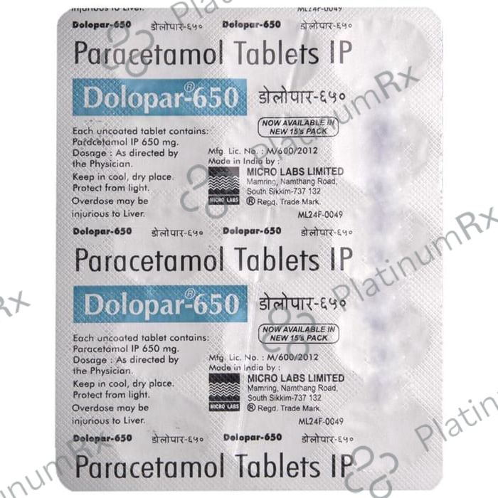 Dolopar 650mg Tablet 15s