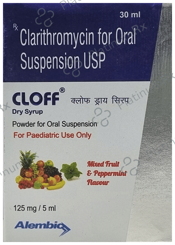 Cloff 125mg Mixed Fruit and peppermint Dry Syrup 30ml