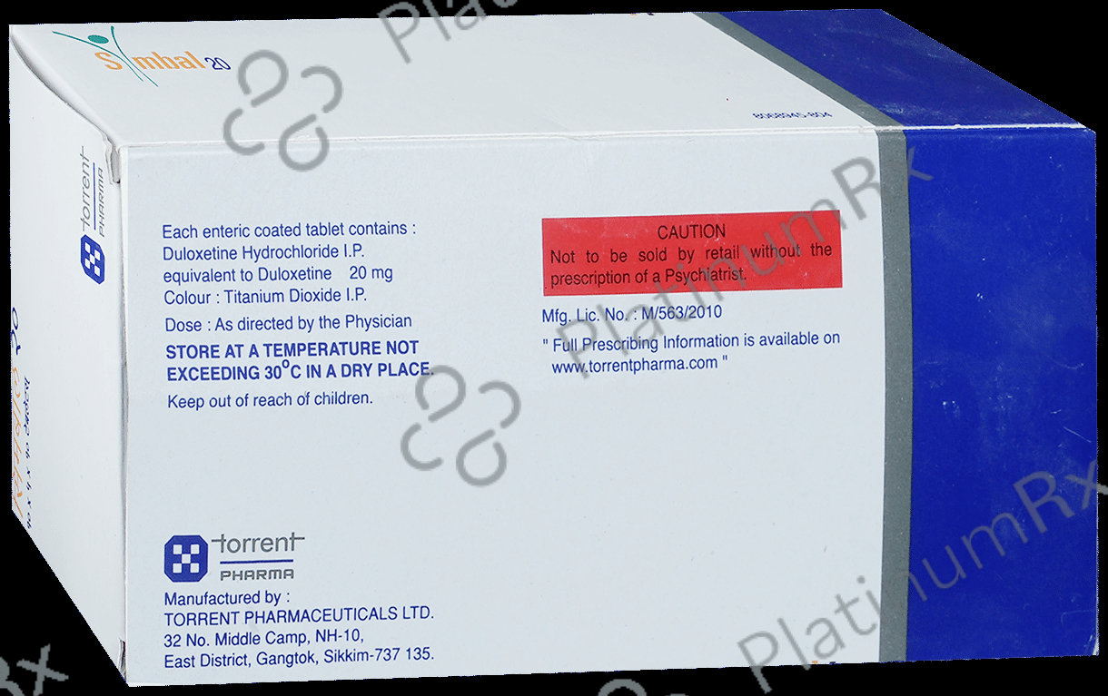 Symbal 20mg Tablet 10s