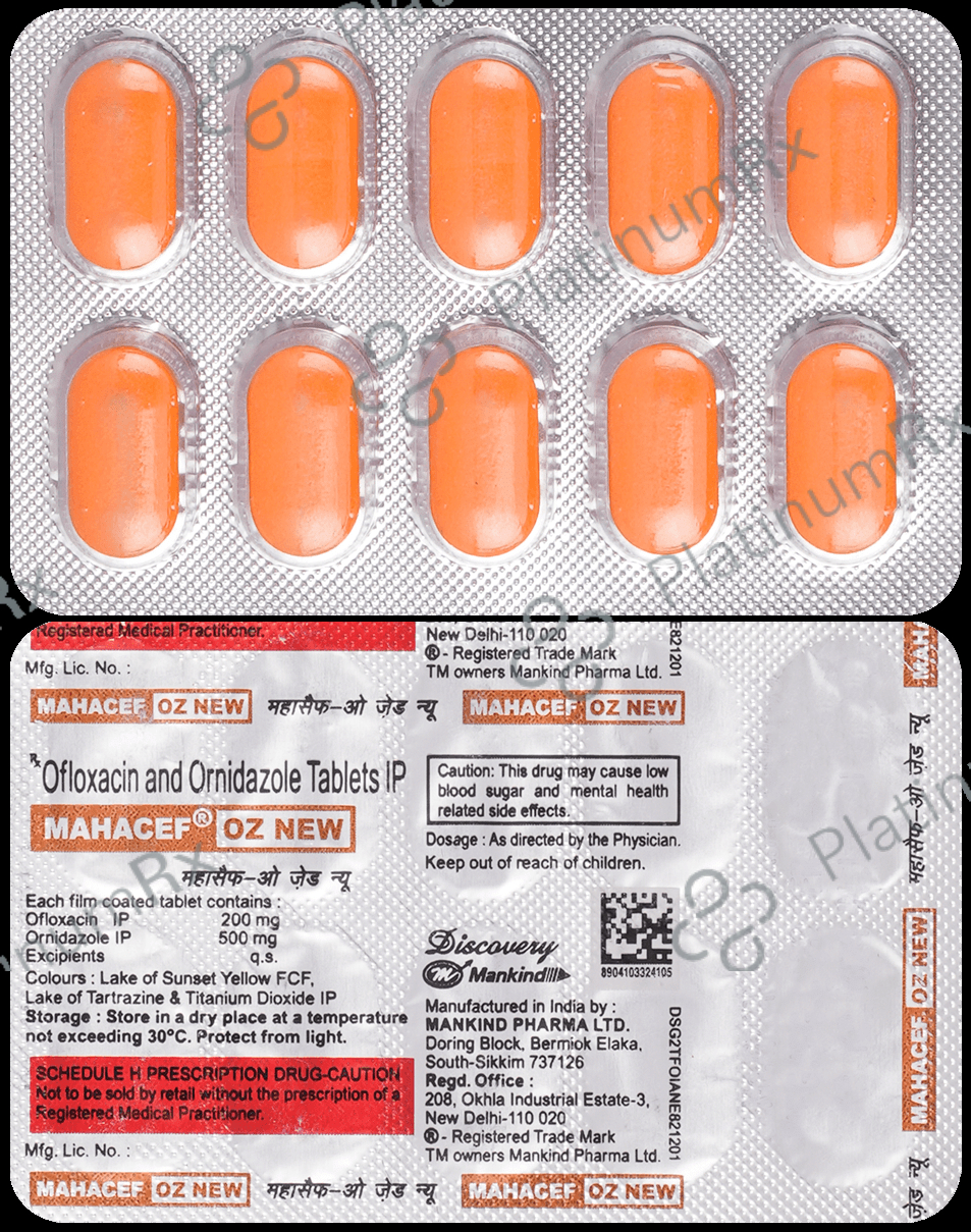 Mahacef OZ New 200/500mg Tablet 10s