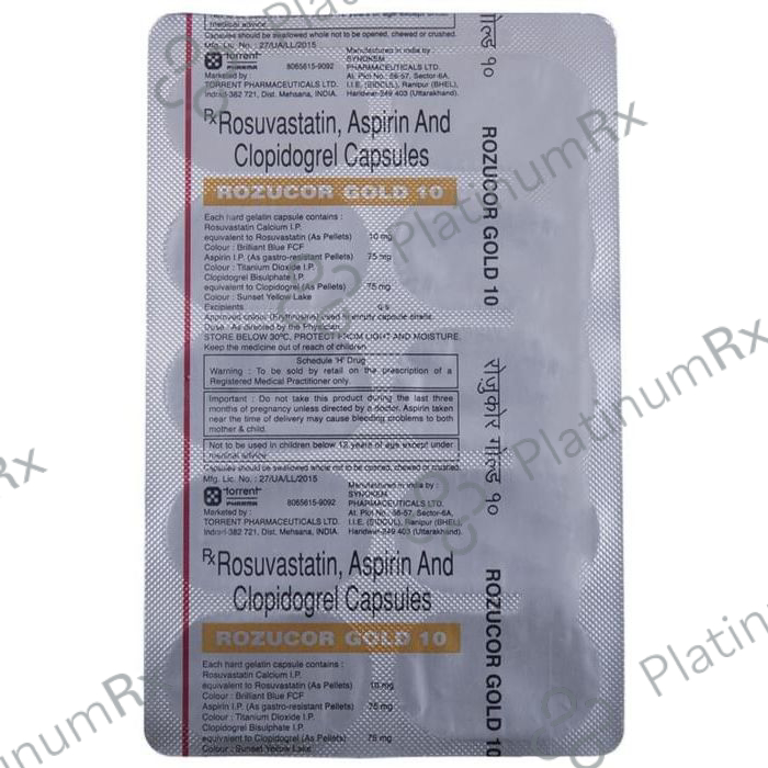 Rozucor Gold 10/75/75mg Capsule 10s