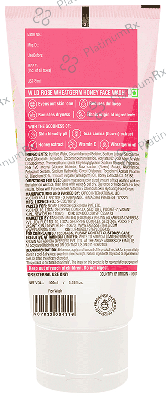 Fabessentials Wild Rose, Wheatgerm and Honey Face Wash
