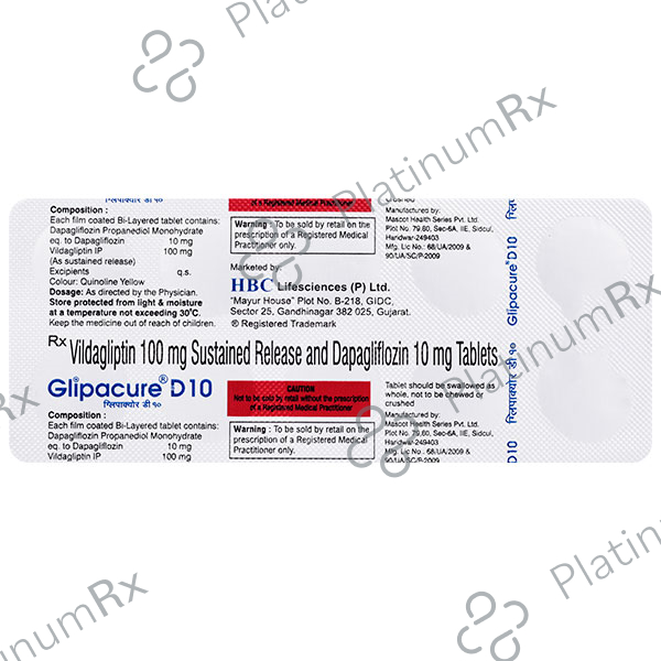 Glipacure D 10/100mg Tablet 10s