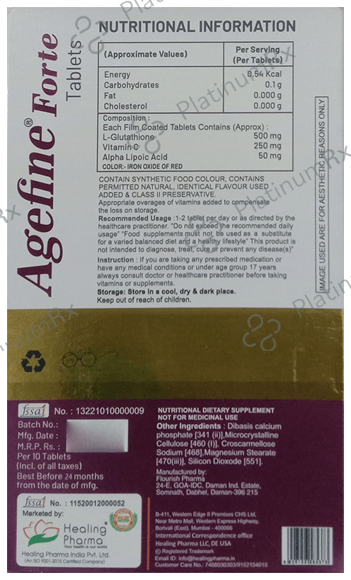 Healing Pharma Agefine Forte Tablet 10s