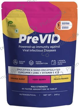 Pmeds PreVid Immunity Boosting Sachet (8gm Each) Sugar Free 1 Month Flavour Pack Assorted