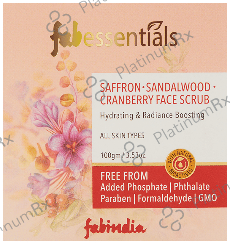 Fabessentials Saffron Sandalwood Cranberry Face Scrub