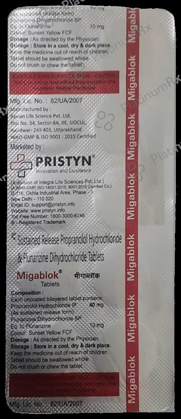Migablok 40mg/10mg Tablet