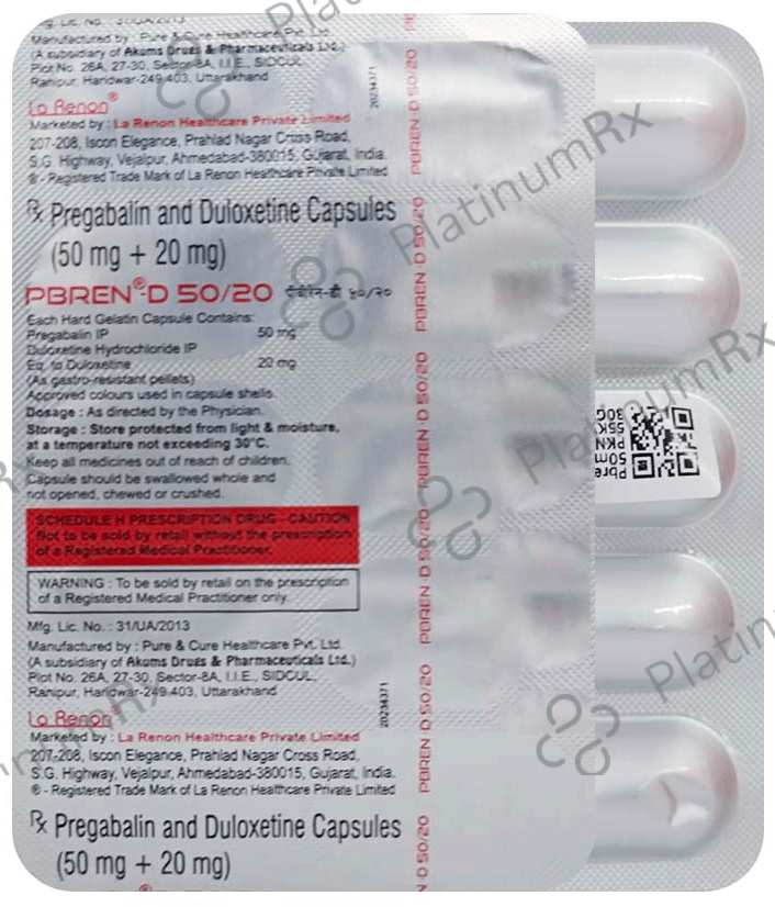 Pbren D 50mg/20mg Capsule