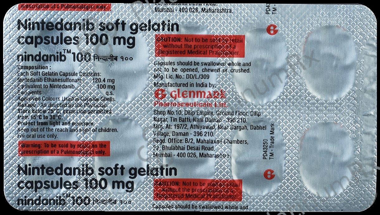 Nindanib 100mg Capsule 10s