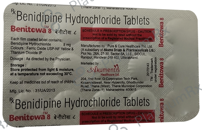 Benitowa 8mg Tablet 15s