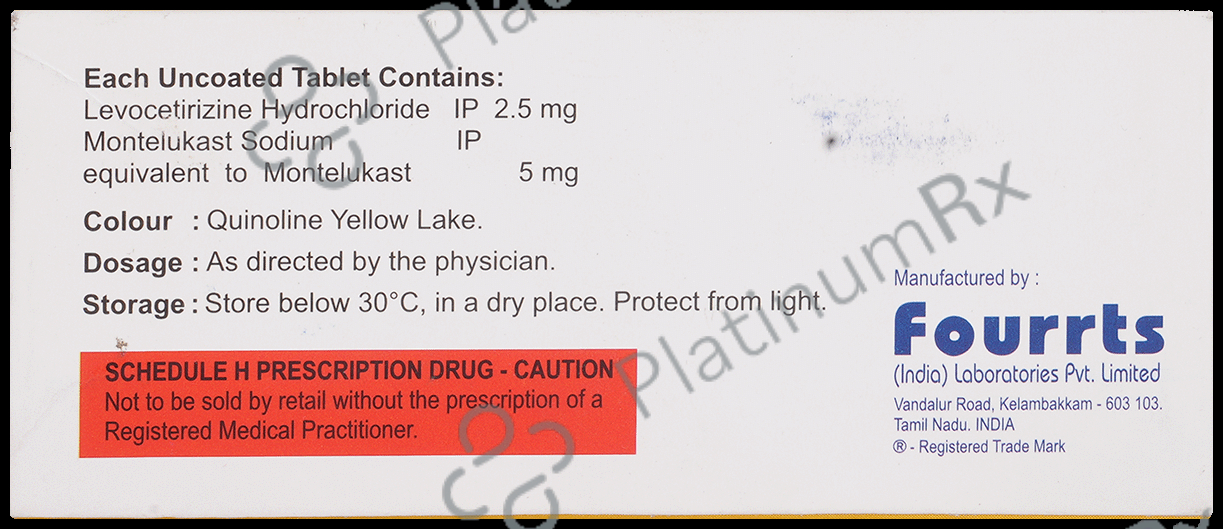 L Montus Kid Forte 2.5/5mg Tablet 10s