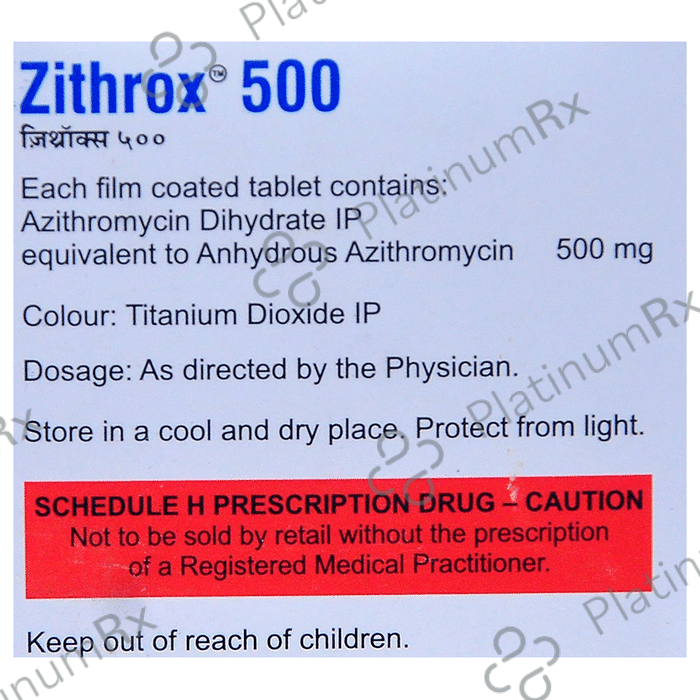 Zithrox 500mg Tablet 5s