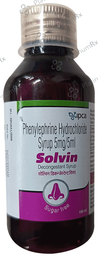 Solvin Decongestant 5mg Syrup 100ml