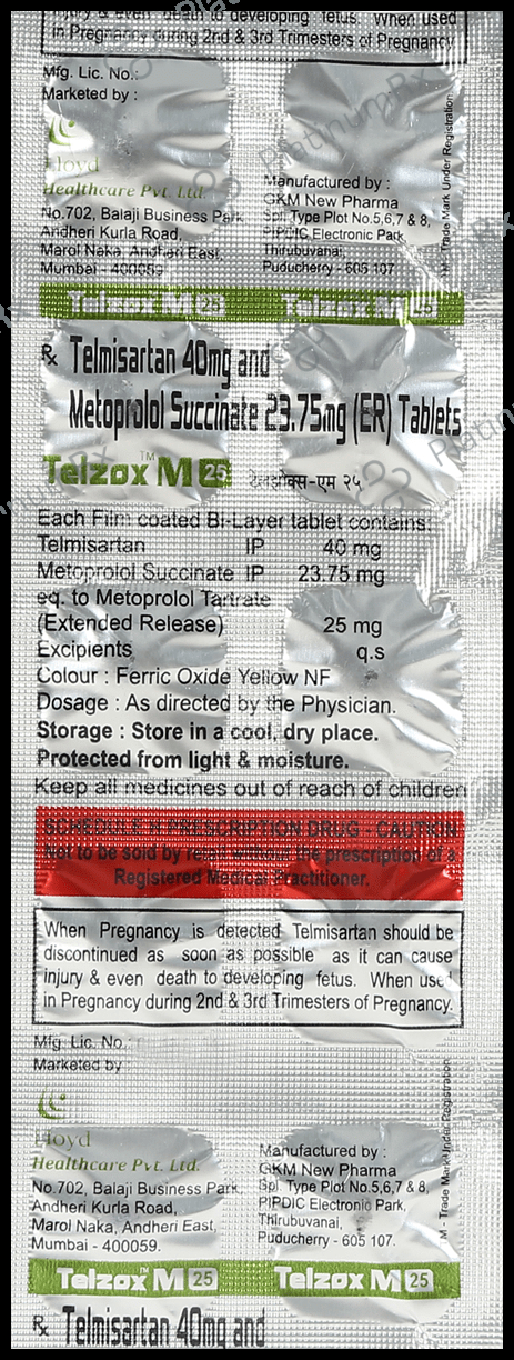 Telzox M 40mg/25mg Tablet ER