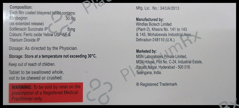 Mirabig S 50/5mg Tablet ER 10s