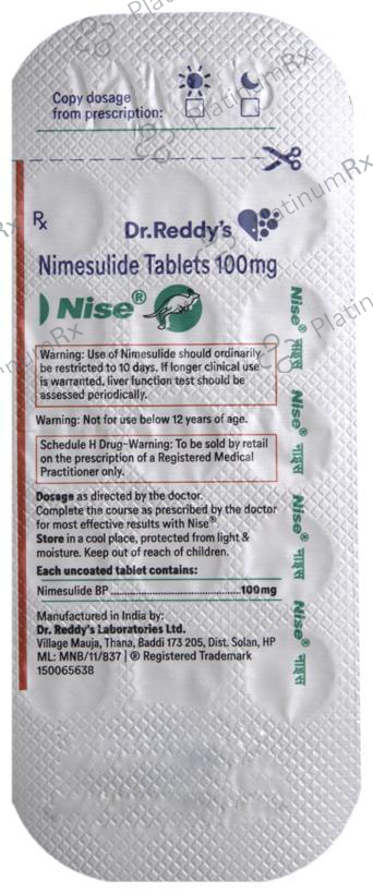 Nise 100mg Tablet 15s