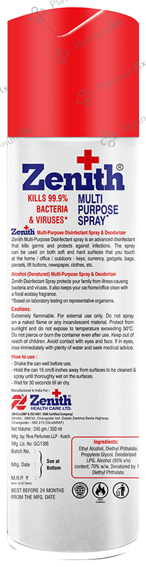 Zenith Surface Disinfectant Multipurpose Spray