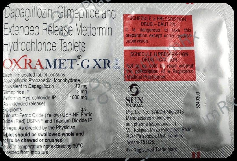 Oxramet G 10/2/1000mg Tablet XR 7s