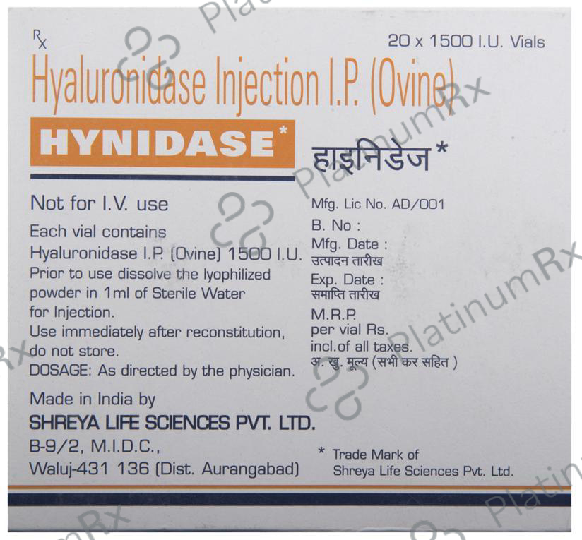 Hynidase 1500IU Injection 1s