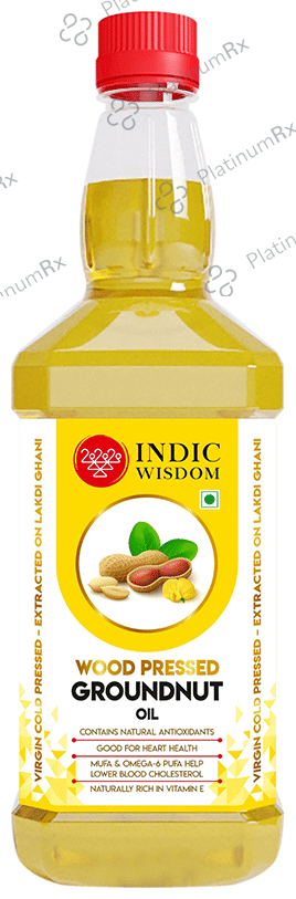Indic Wisdom Wood Pressed Groundnut Oil (Cold Pressed - Extracted on Wooden Churner)