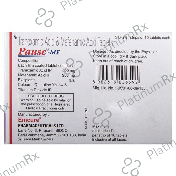 Pause MF 250/500mg Tablet 10s