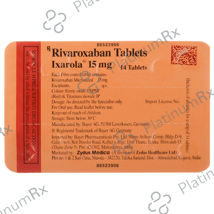 Ixarola 15mg Tablet 14s