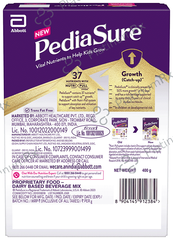 PediaSure Powder Scientifically Designed for Kids Growth Vanilla Delight 400 gm