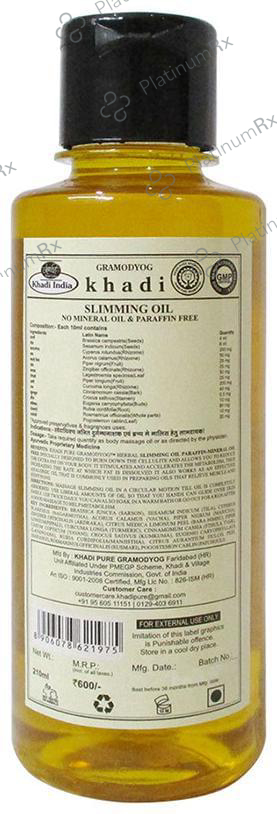 Khadi Pure Herbal Slimming Oil No Mineral Oil Paraffin Free