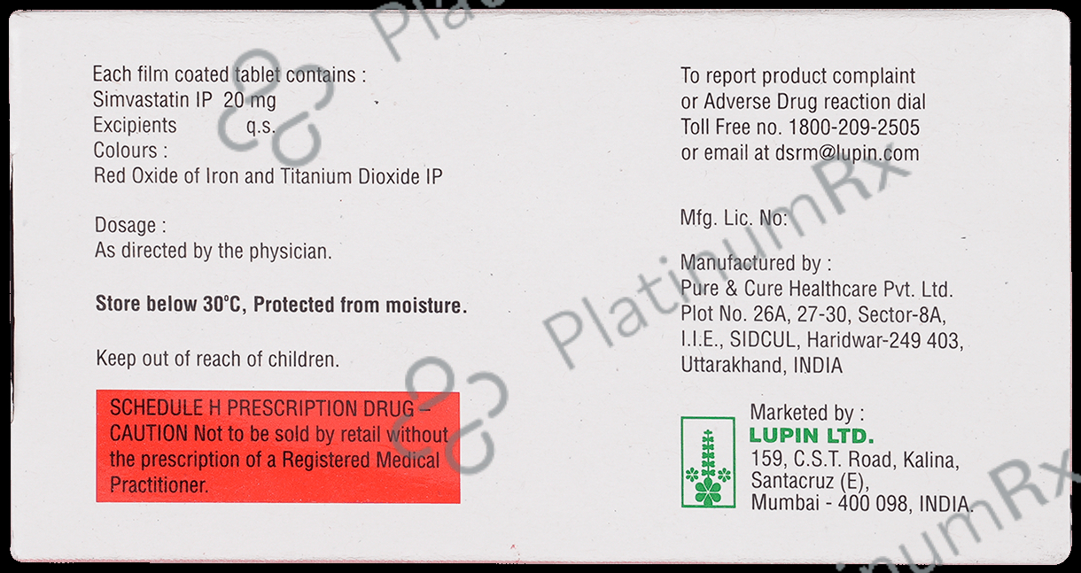 Simlup 20mg Tablet