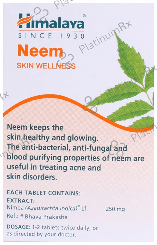 Himalaya Wellness Neem Skin Wellness Tablet (60 Each) 2 bottles