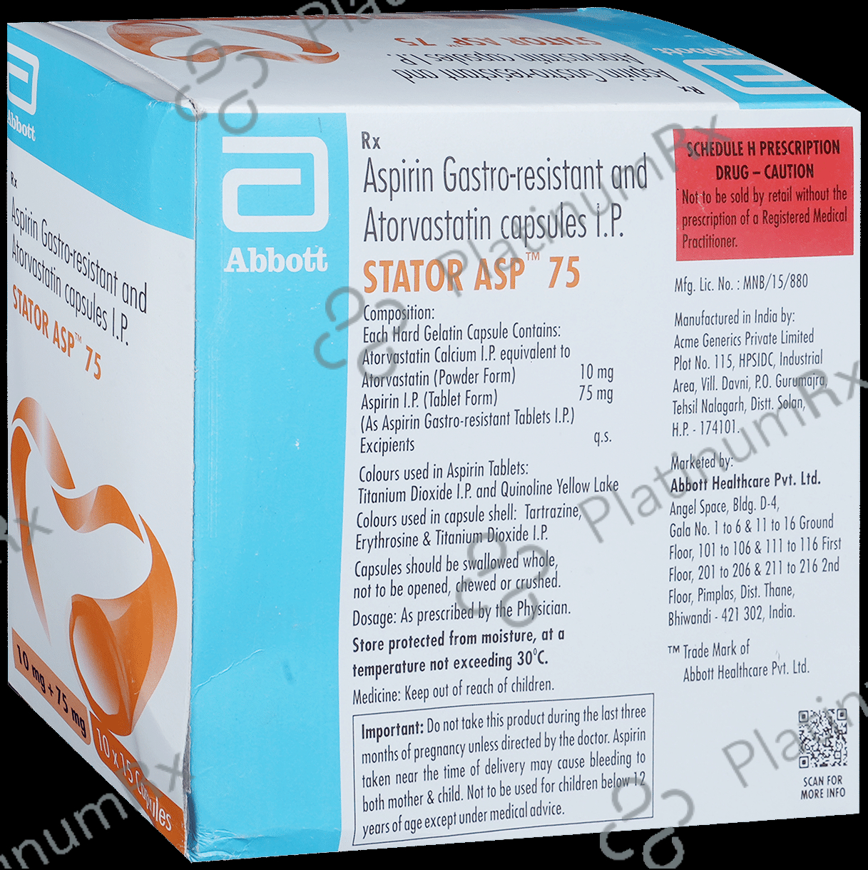 Stator Asp 75/10mg Capsule 15s