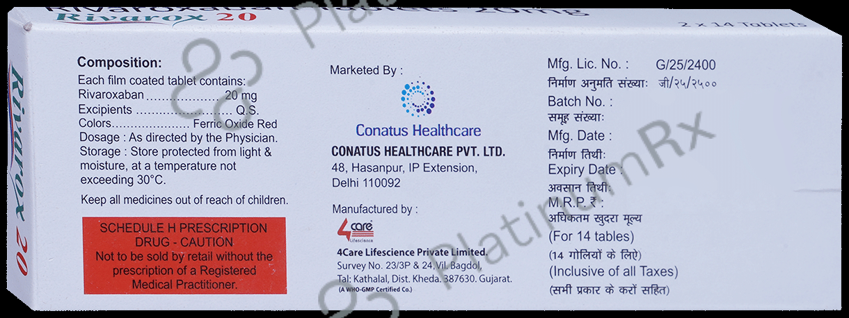 Rivarox 20 Tablet 14 tablets
