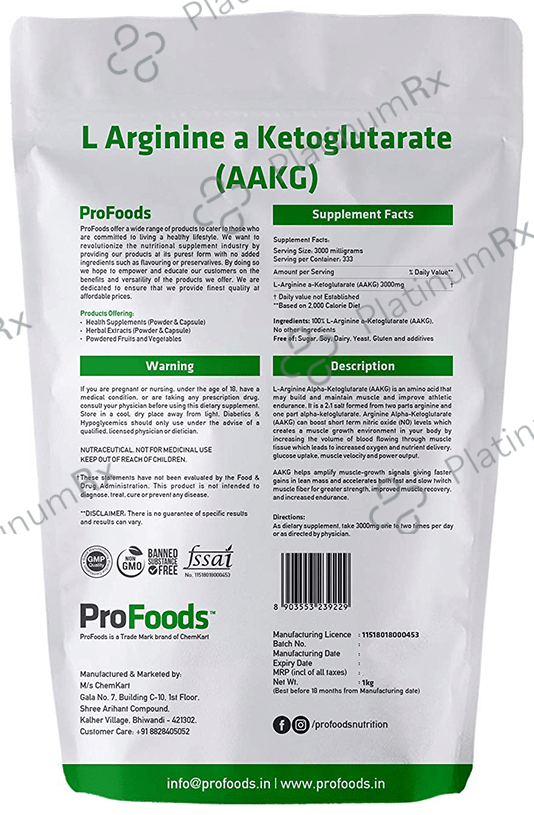 ProFoods L-Arginine a-Ketoglutarate (AAKG) 1 kg