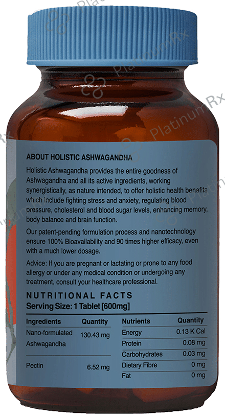 Zeroharm Sciences Holistic Ashwagandha Tablet for Stress Relief, Improves Performance and Immunity