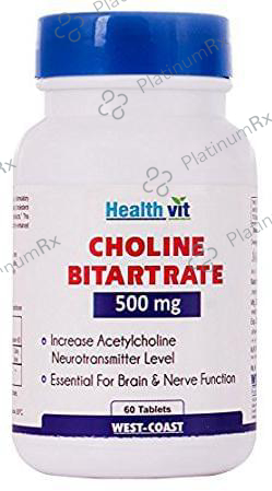 HealthVit Choline Bitartrate 500mg Tablet