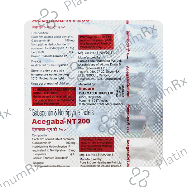 Acegaba NT 200/10mg Tablet 15s