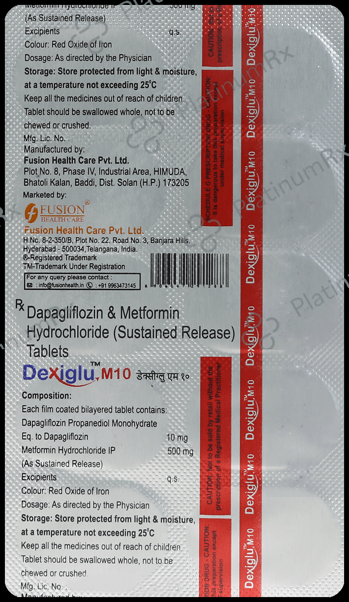 Dexiglu M 10/500mg Tablet SR 10s