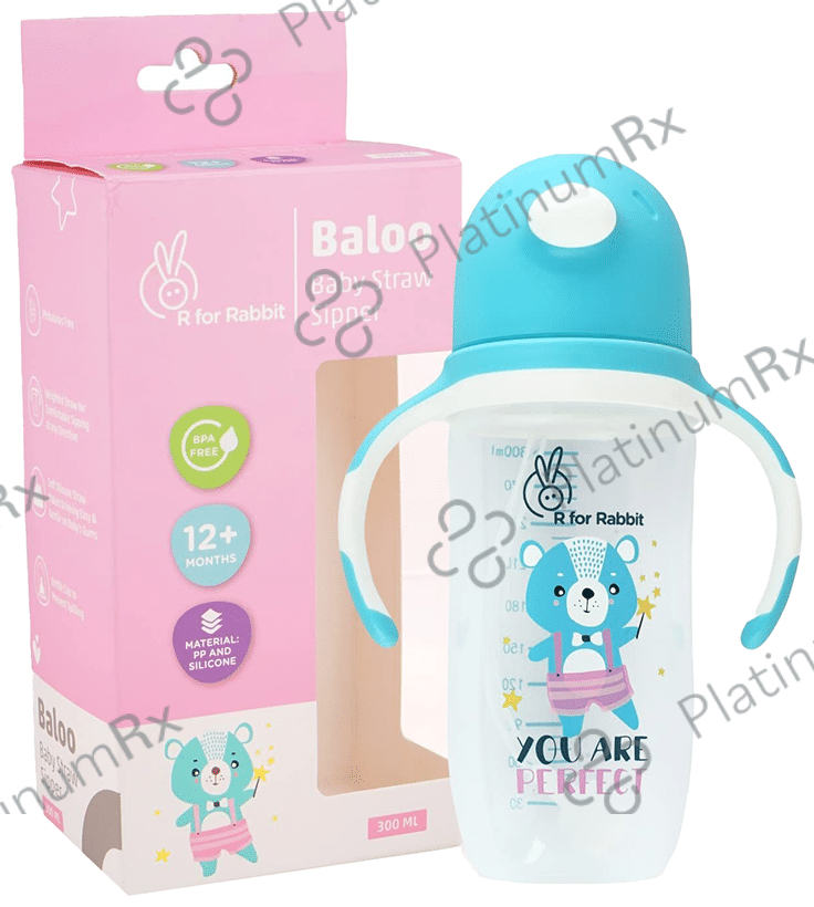 R for Rabbit Baloo Baby Straw Sipper Blue