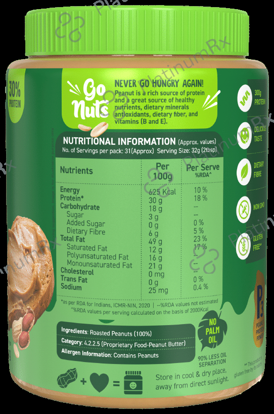 Alpino Natural Smooth Peanut Butter 1 kg