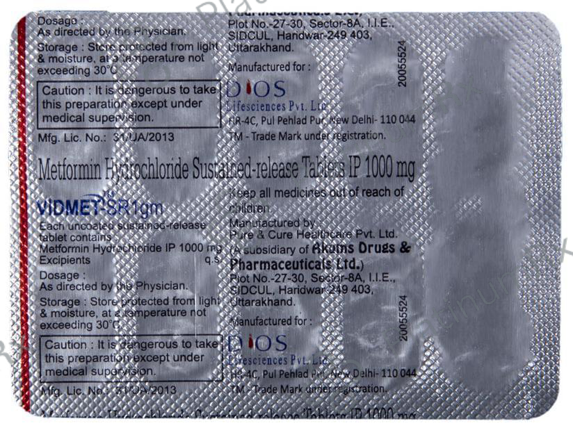 Vidmet-SR 1g Tablet