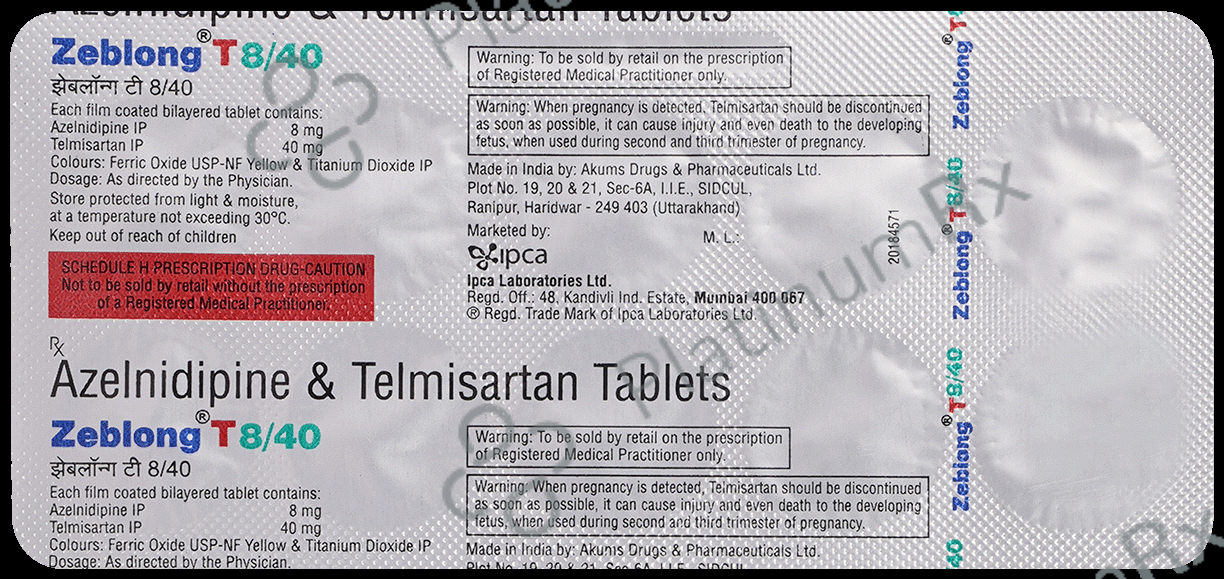 Zeblong T 40/8mg Tablet 10s