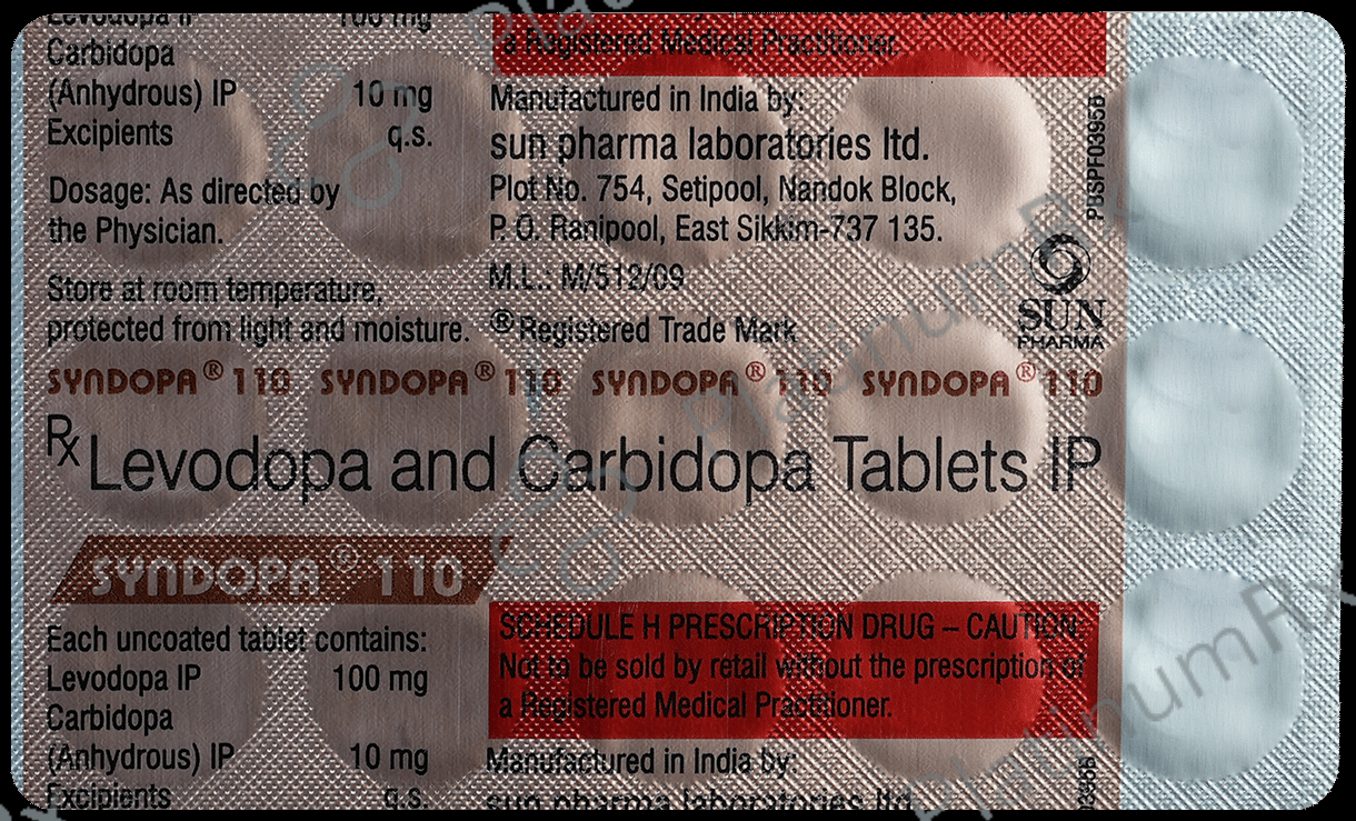 Syndopa 100/10mg Tablet 15s