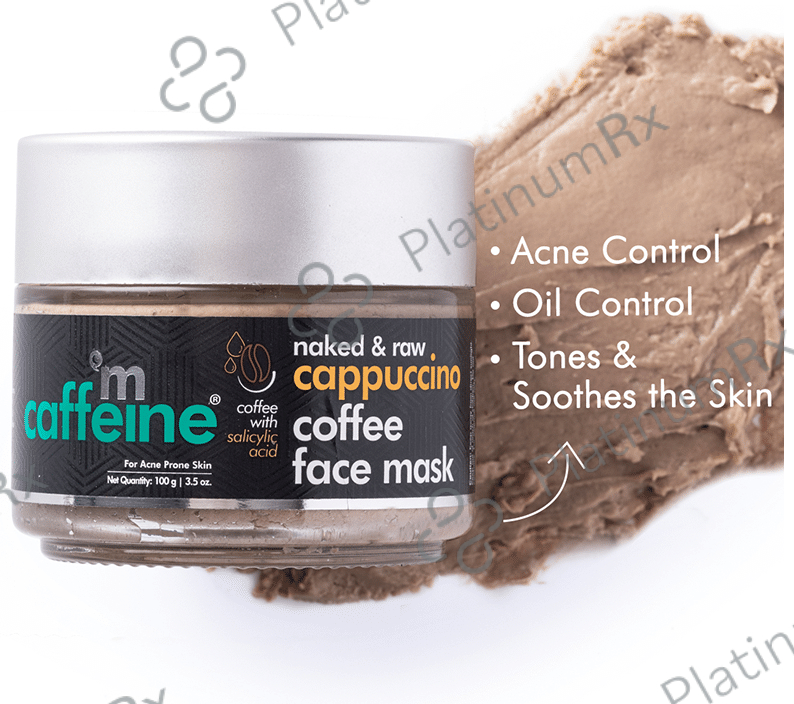 mCaffeine Cappuccino Naked & Raw Coffee Face Mask - For Normal to Oily Skin - Paraben & SLS-Free